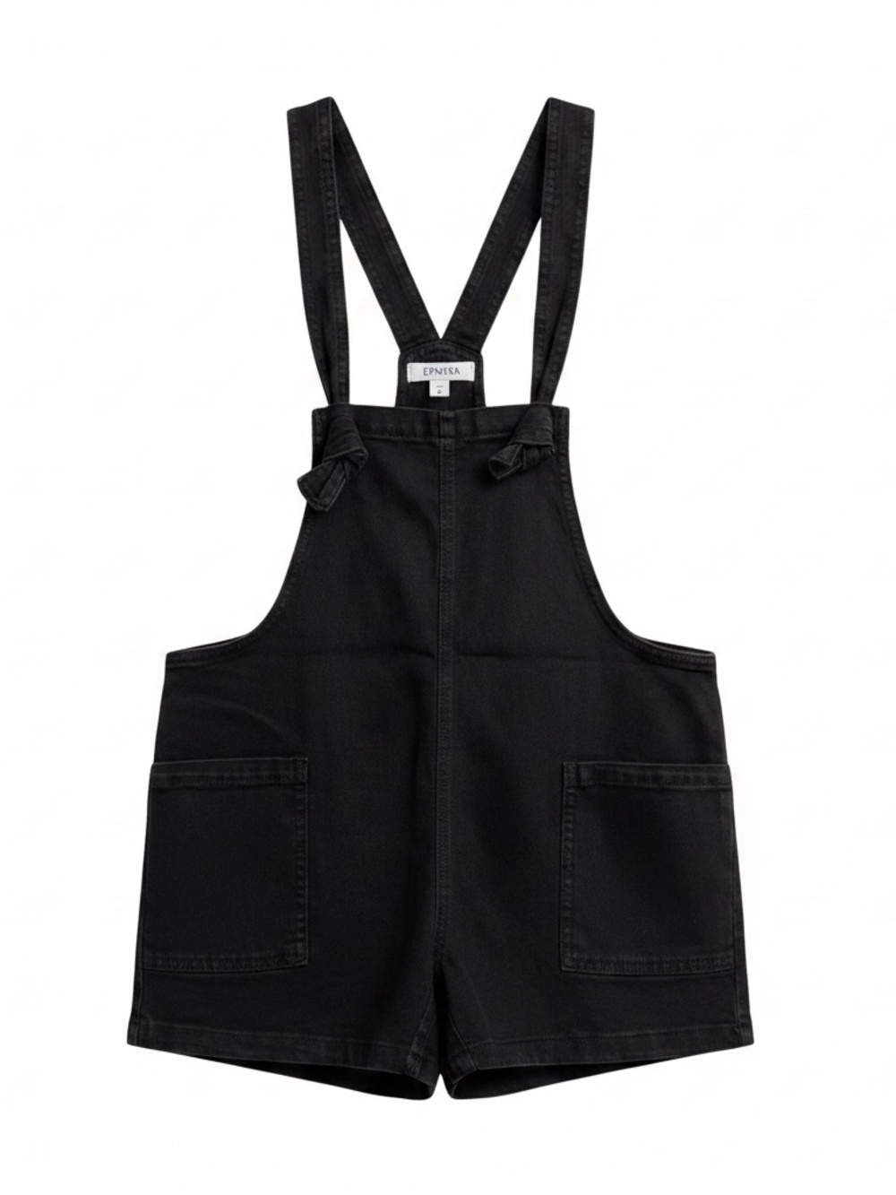 Zenana Denim Knotted Strap Romper Shortalls - NWOT